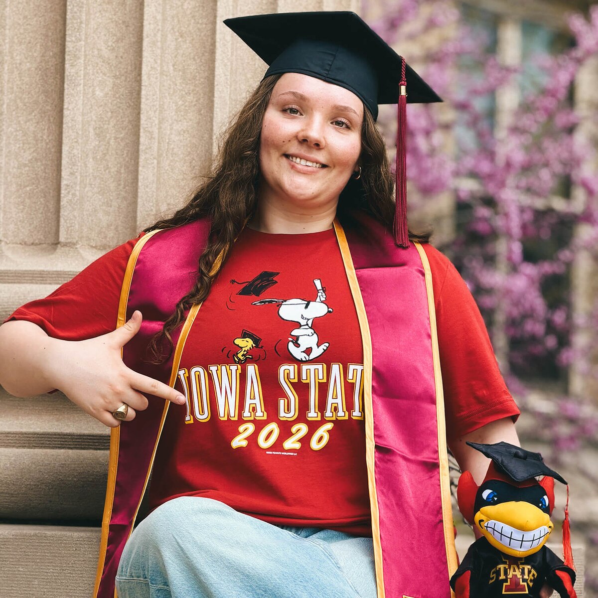 Peanuts & Iowa State Cardinal 2026 Graduation T-Shirt
